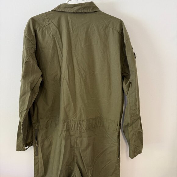 Top Gun Flight Suit Army Green Jumpsuit Costume - Picture 4 of 11